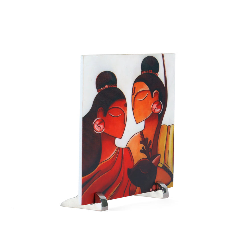 Divine Sita Ram Marble Showpiece | 10 x 10 inches