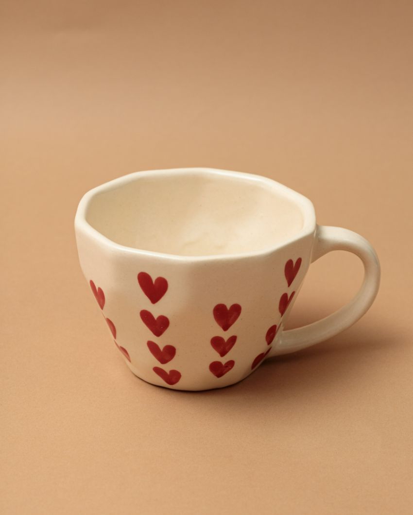 Heart Printed Ceramic Coffee Mug | 5 x 3 inches