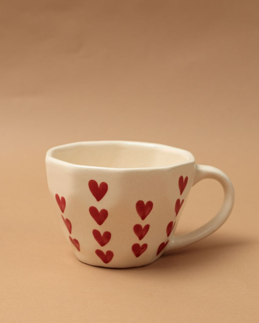 Heart Printed Ceramic Coffee Mug | 5 x 3 inches