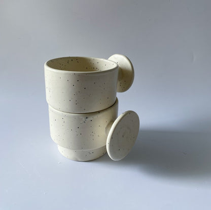 Stackable Stoneware Handcrafted Mugs | Set Of 2