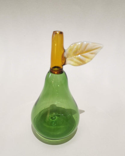 Murano Style Decorative Glass Green Pear Art