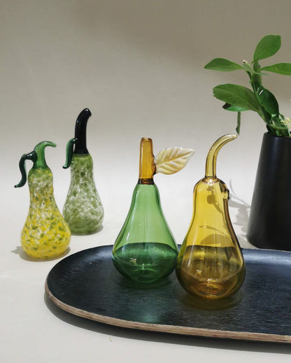 Murano Style Glass Splash Pear Art