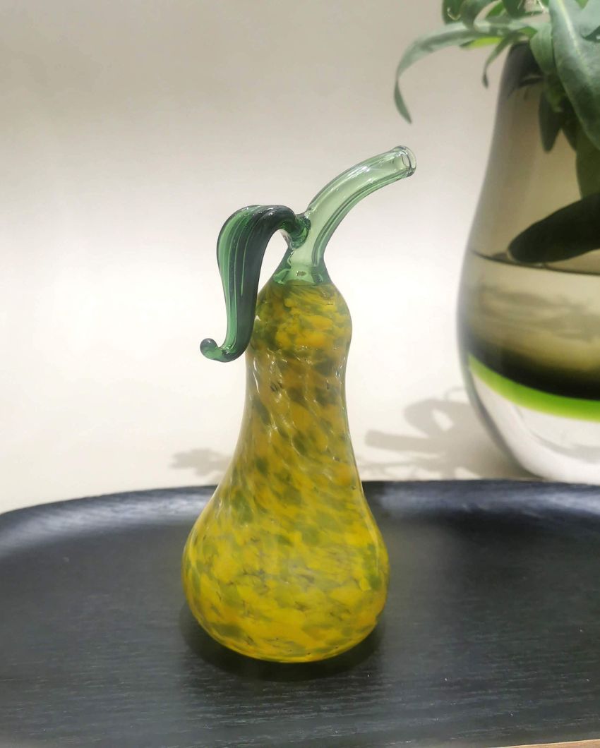 Murano Style Glass Splash Pear Art