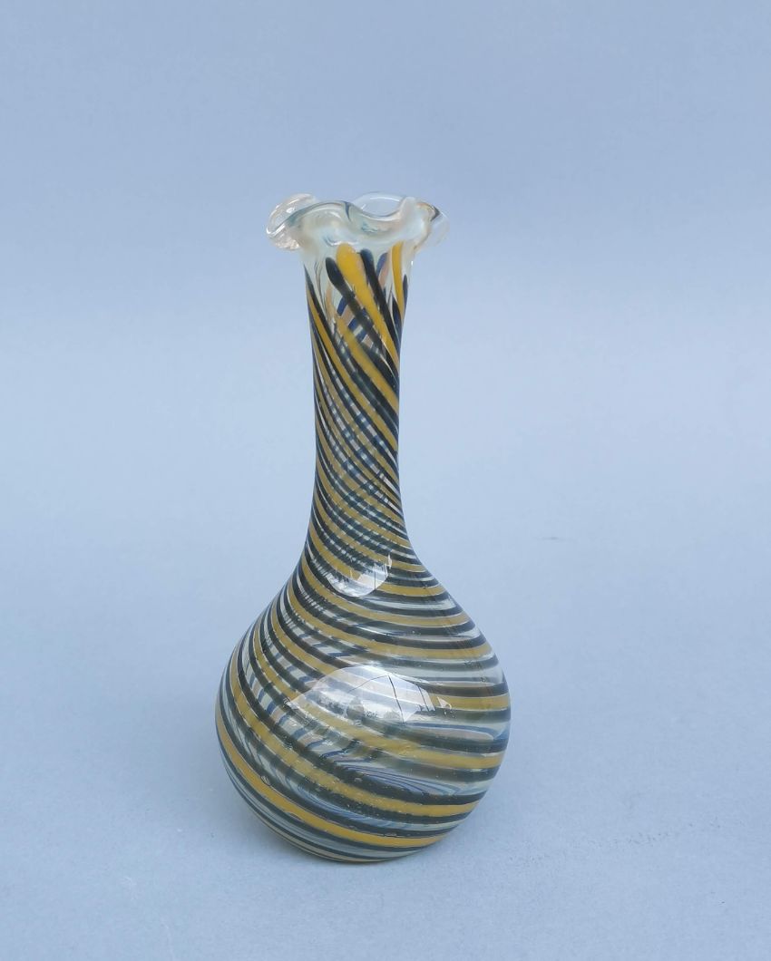 Spiral Bloom Murano Glass Style Vase