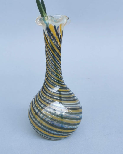 Spiral Bloom Murano Glass Style Vase