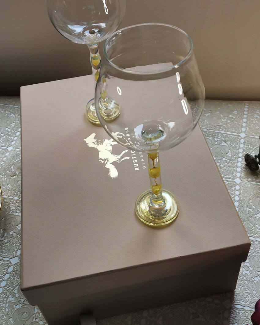 Muscov Gold  Base Wine Glasses | Set Of 2