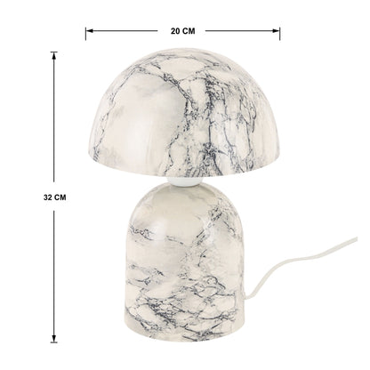 Antique Marble Finish Mushroom Glow Table Lamp Light | 8 x 13 inches