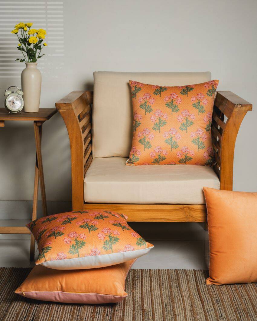 Madhvi Printed Velvet Cushion Covers | 16 x 16 inches
