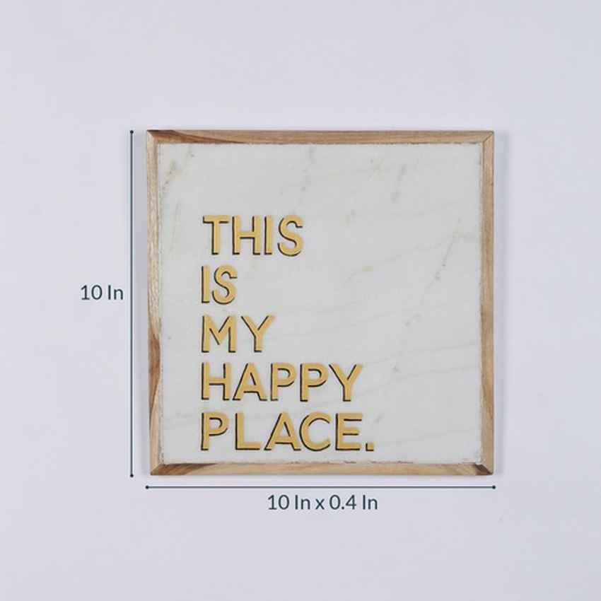 Polished This is My Happy Place Marble Wall Art | 10 x 10 inches