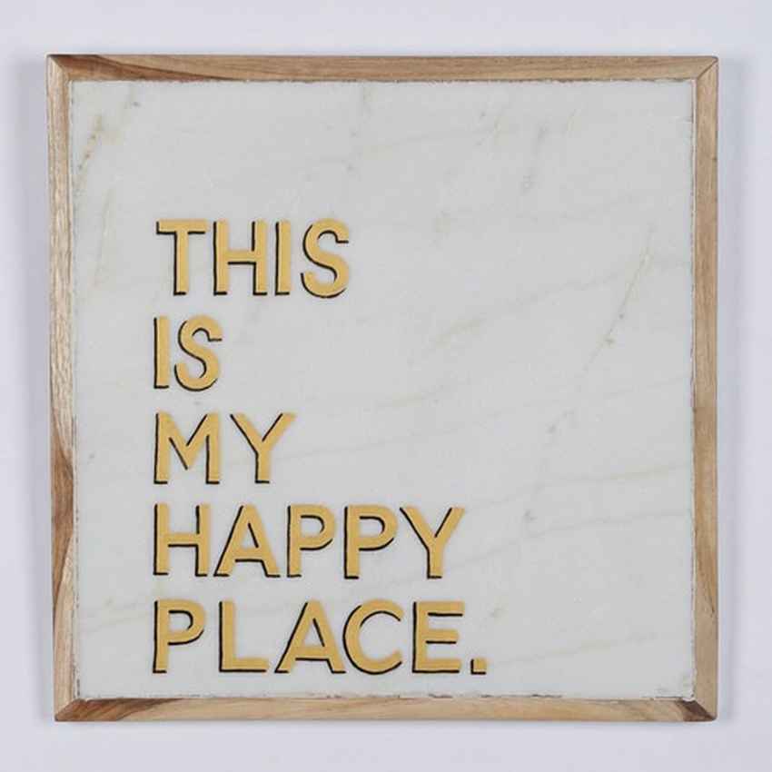 Polished This is My Happy Place Marble Wall Art | 10 x 10 inches