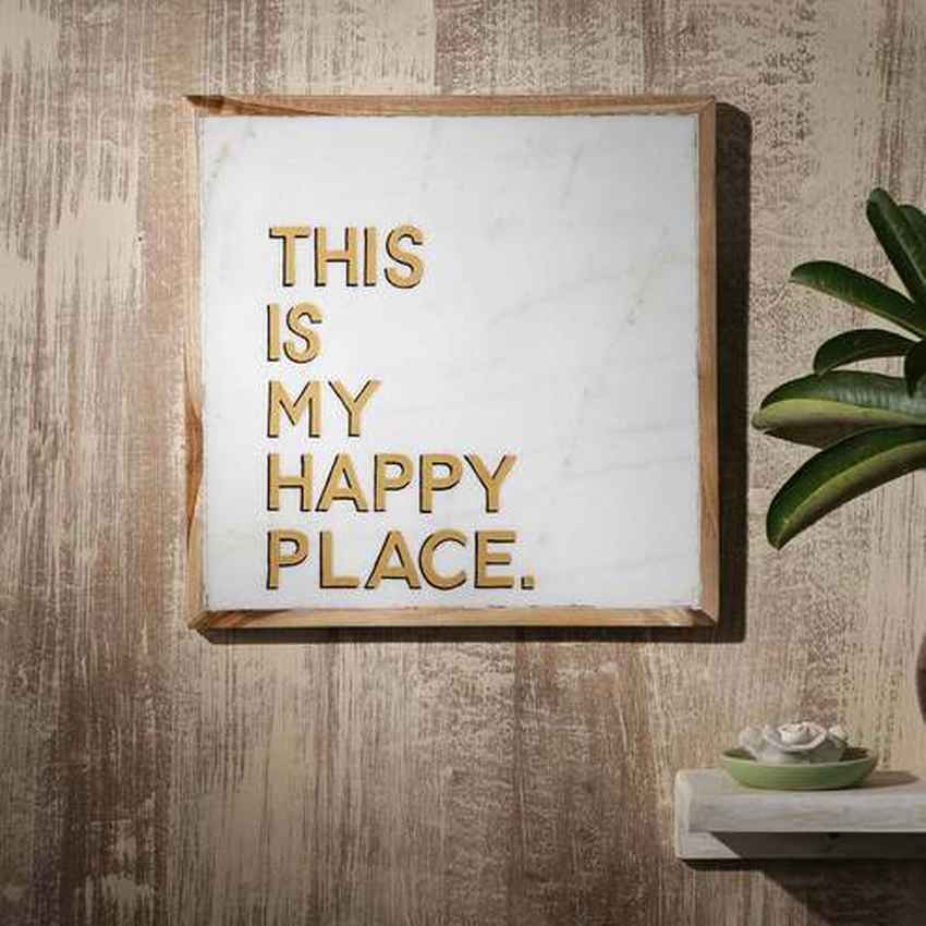 Polished This is My Happy Place Marble Wall Art | 10 x 10 inches