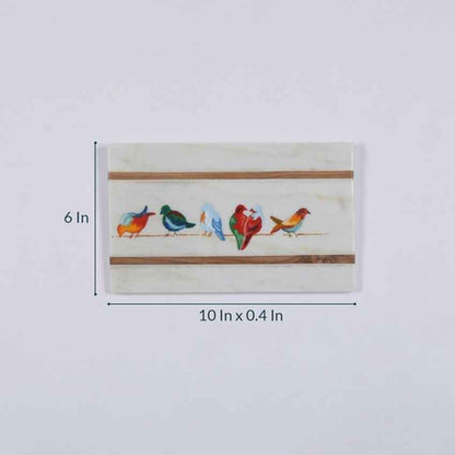 Opulent Happy Birdies Marble Wall Art | 8 x 12 inches