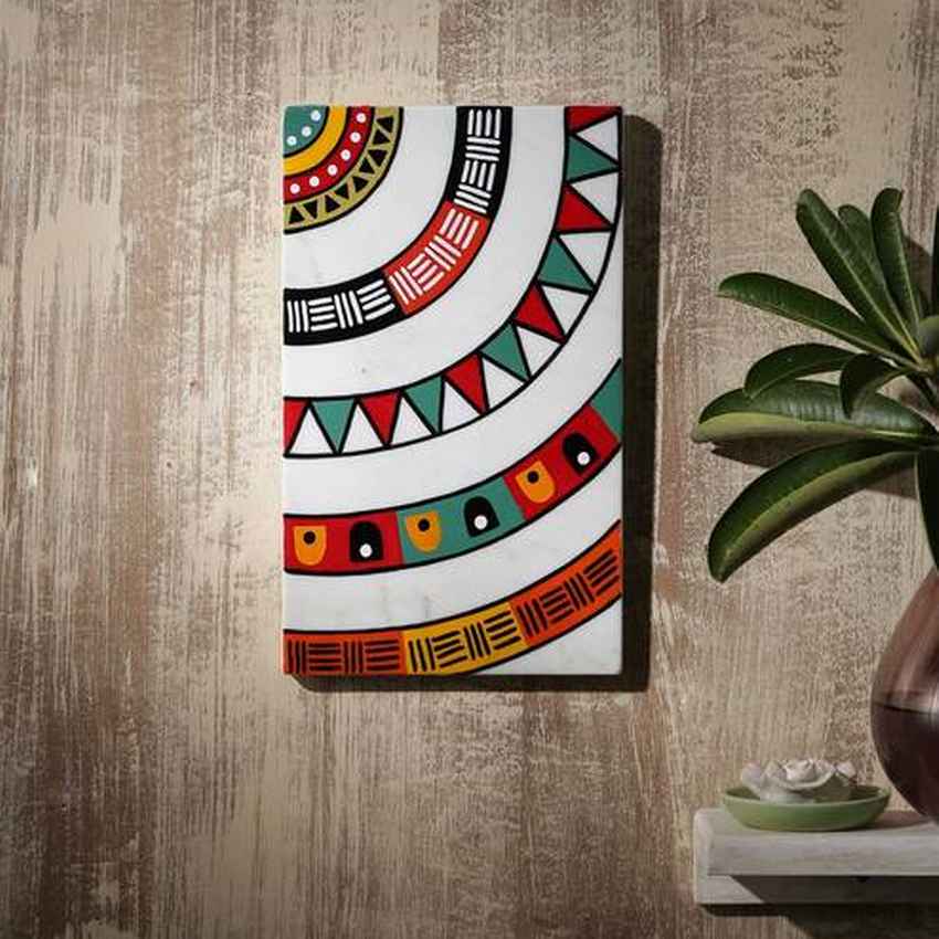 Statement Tribal Life Marble Wall Art | 6 x 10 inches