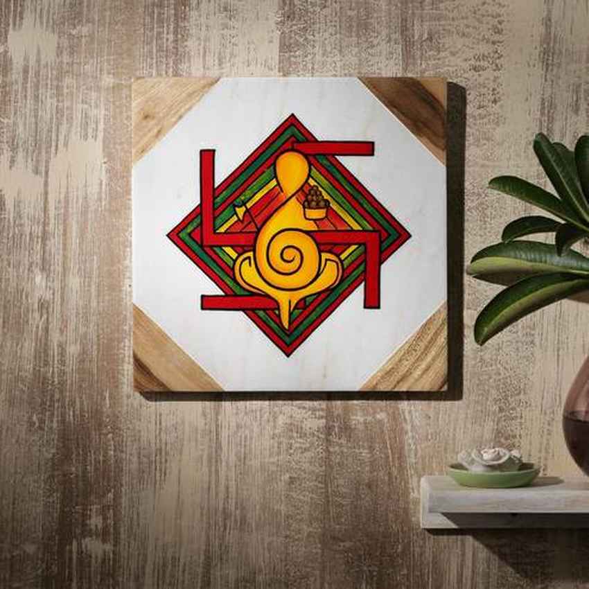 Slate Supreme Power Marble Wall Art | 10 x 10 inches