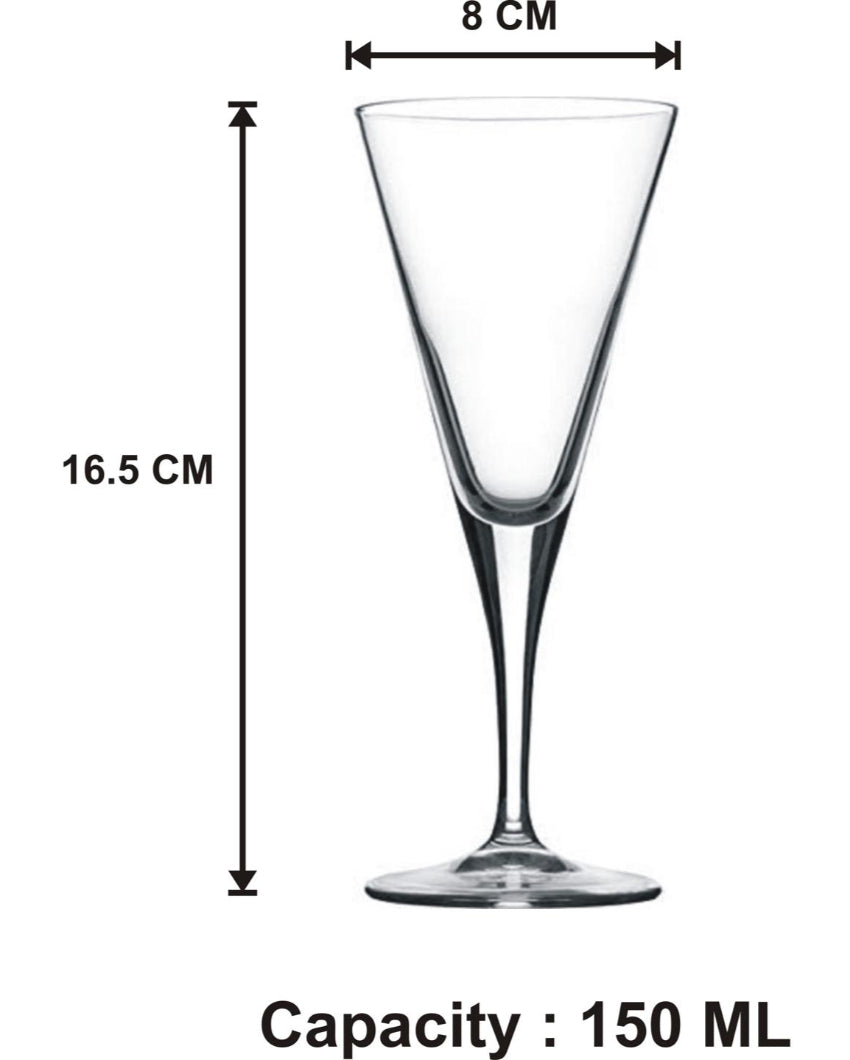 Elegant Long Stem Wine Goblets Classic Style | 150ml | 4 x 7 inches
