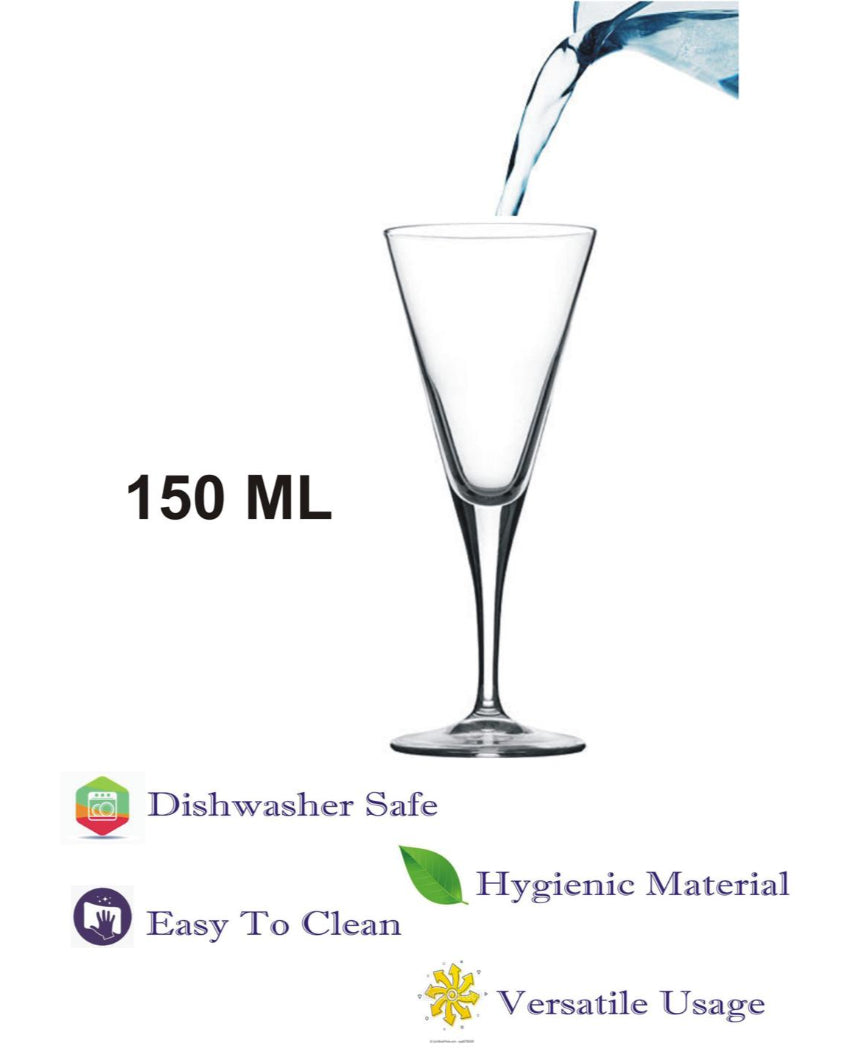 Elegant Long Stem Wine Goblets Classic Style | 150ml | 4 x 7 inches