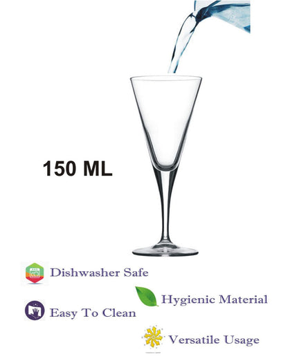 Elegant Long Stem Wine Goblets Classic Style | 150ml | 4 x 7 inches