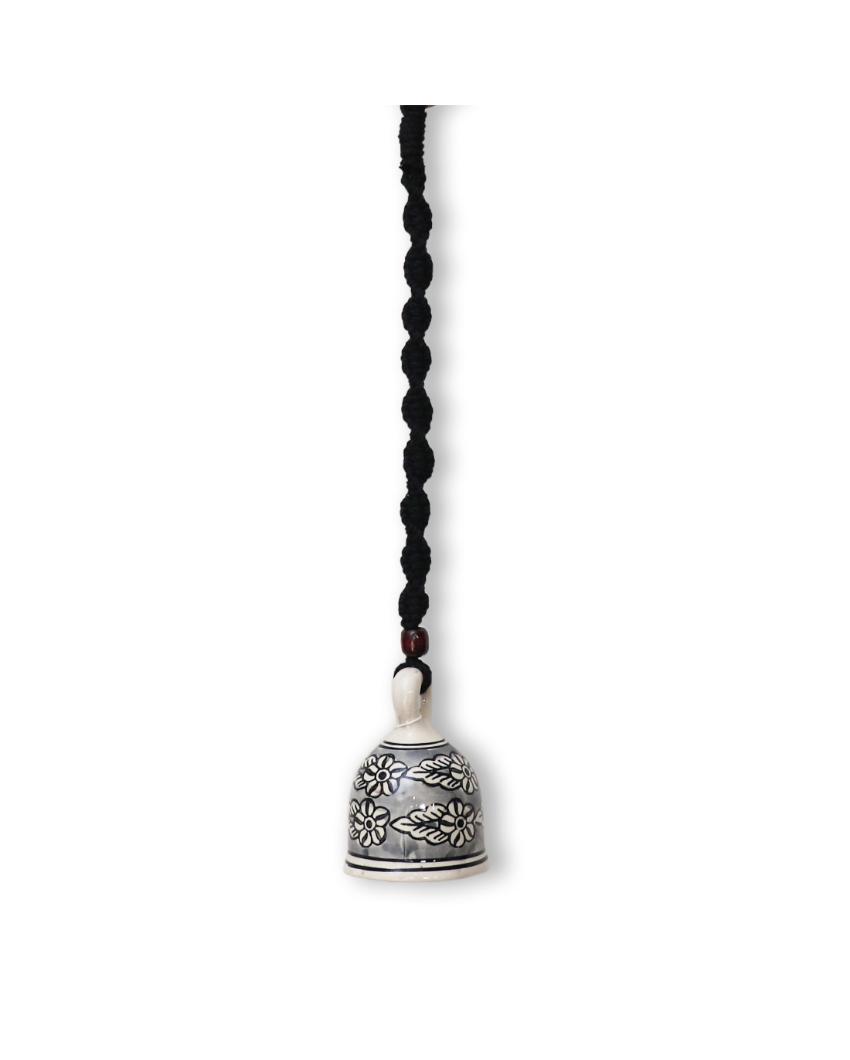 Bohemian Macrame Ceramic Bell Black