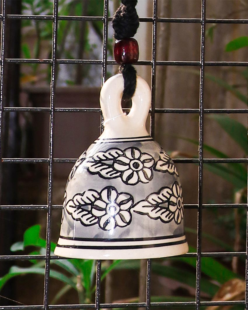 Bohemian Macrame Ceramic Bell Black