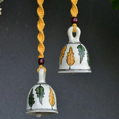 Bohemian Macramé Ceramic Bells | Set of 2