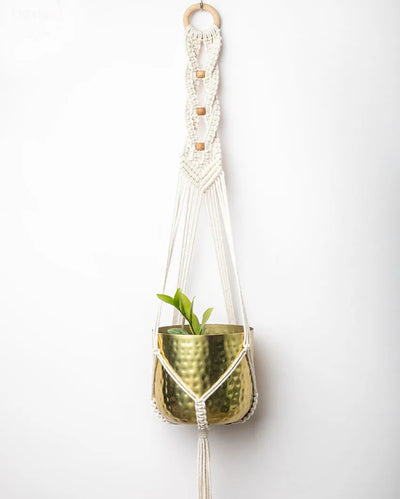 Vintage Design Macrame Handcrafted Bead Plant Holder