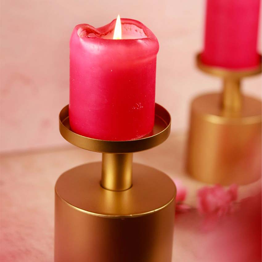 Elegant Magnolia Matte Candle Stand | Pack of 4