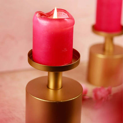 Elegant Magnolia Matte Candle Stand | Pack of 4