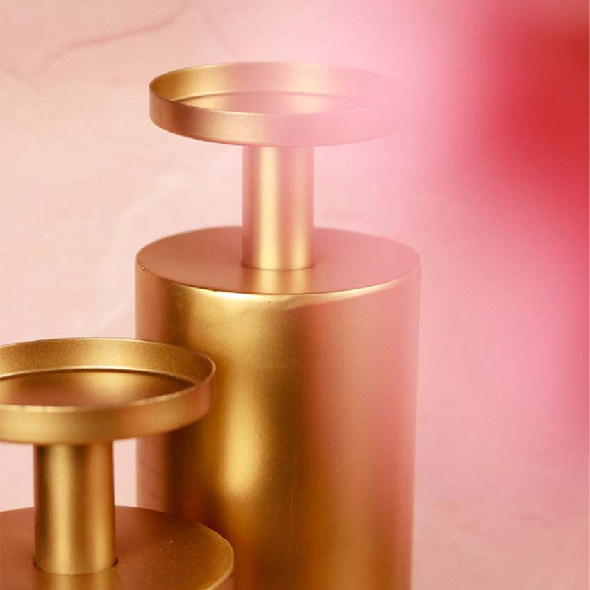 Elegant Magnolia Matte Candle Stand | Pack of 4