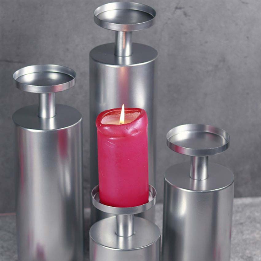 Elegant Magnolia Matte Candle Stand | Pack of 4