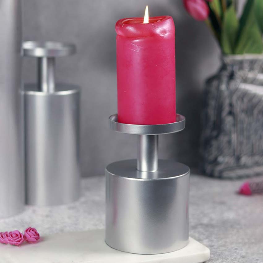 Elegant Magnolia Matte Candle Stand | Pack of 4