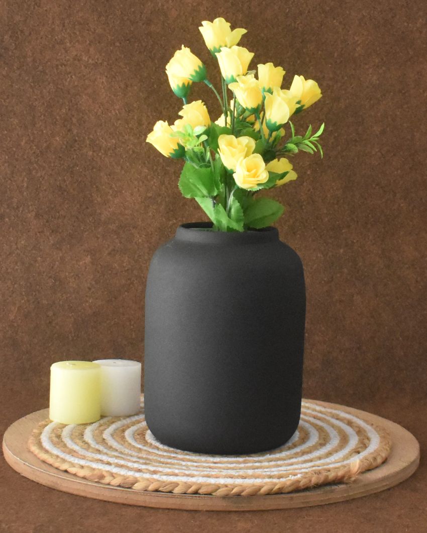 Textured Modern Decorative Metal Vase Without Flower | 6 x 9 inches