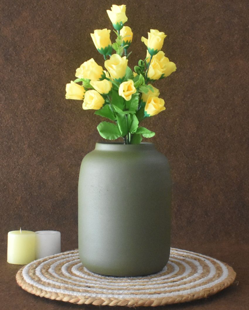 Textured Modern Decorative Metal Vase Without Flower | 6 x 9 inches