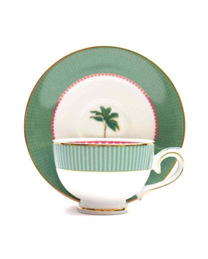 Mayura Porcelain Tea Cup & Saucer Set | Set of 12 | 60 ml