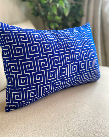 Royal Maze Velvet Cushion Covers | Blue  Set of 2