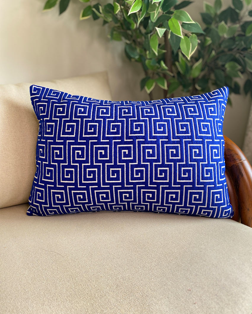 Royal Maze Velvet Cushion Covers | Blue  Set of 2