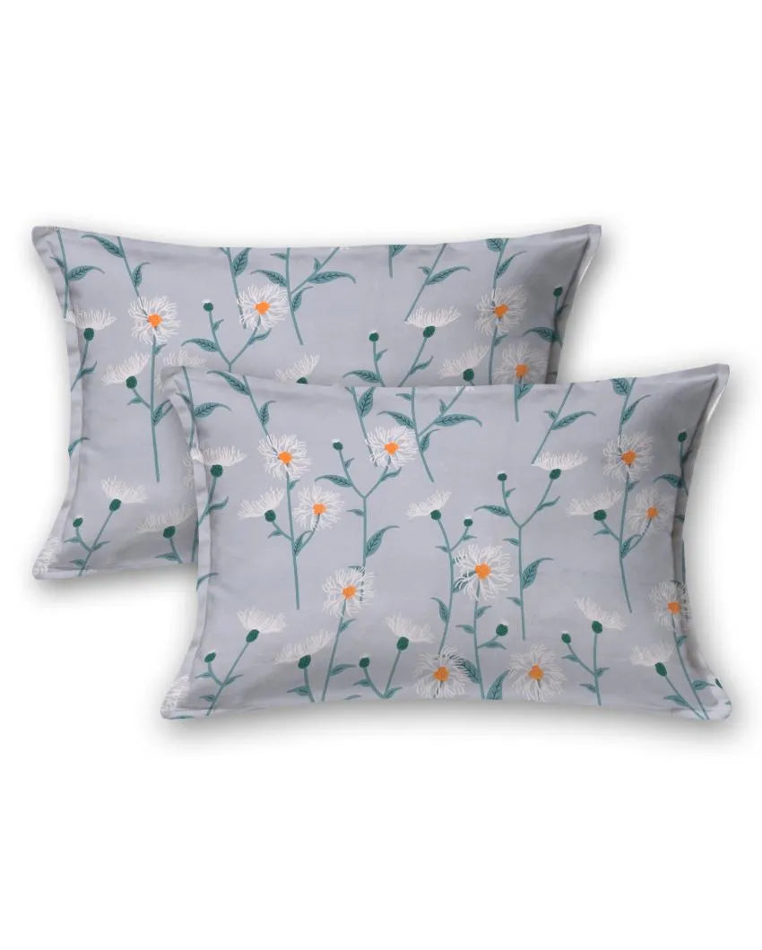 Columbine Floral Polycotton Flat Bedding Set | Double Size