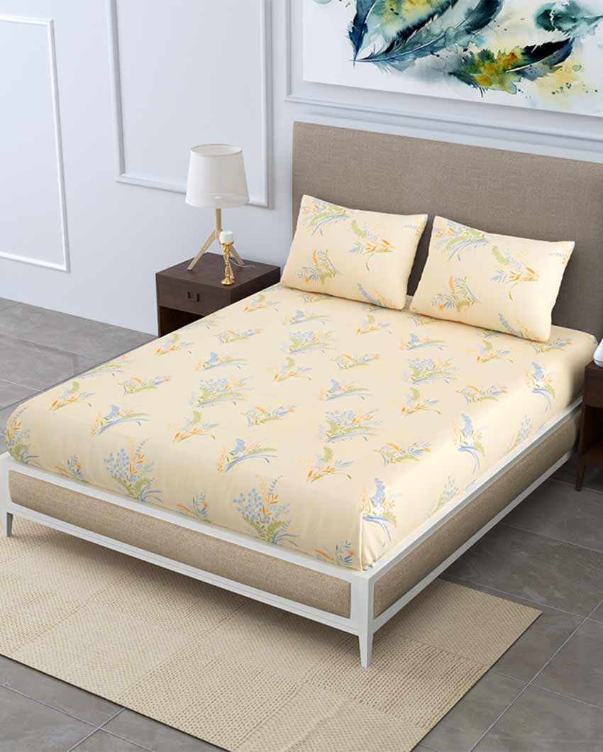 Nasturtium Floral Polycotton Flat Bedding Set | Double Size