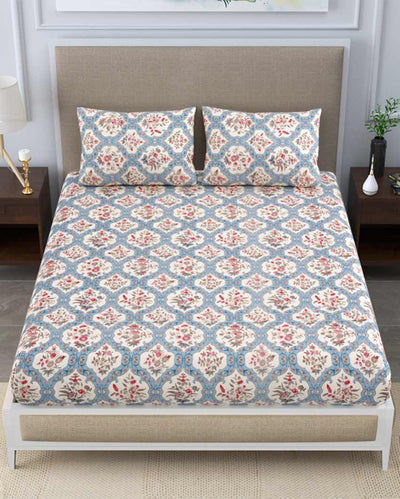 Yarrow Floral Polycotton Flat Bedding Set | Double Size