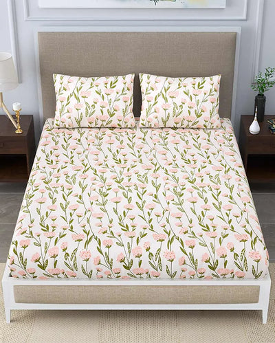 Oleander Floral Polycotton Flat Bedding Set | Double Size