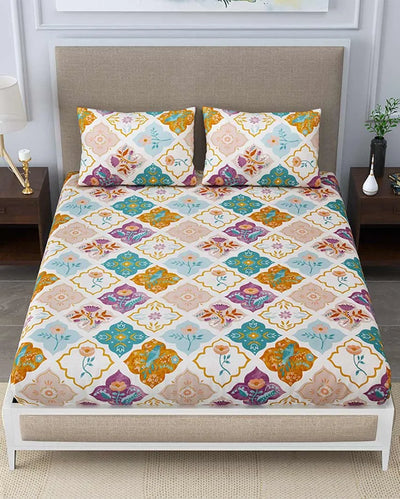 Dandelion Floral Polycotton Flat Bedding Set | Double Size