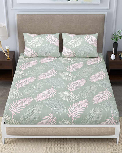 Lotus Floral Polycotton Flat Bedding Set | Double Size