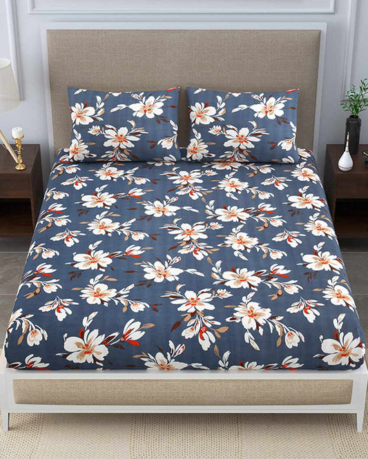 Verbena Floral Polycotton Flat Bedding Set | Double Size
