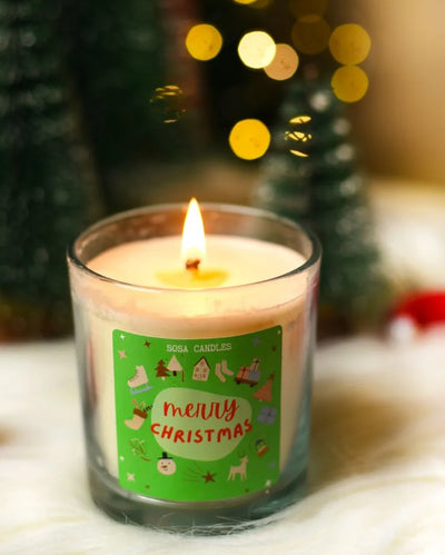 Merry Christmas Soy Wax Scented Candles | Christmas Gift