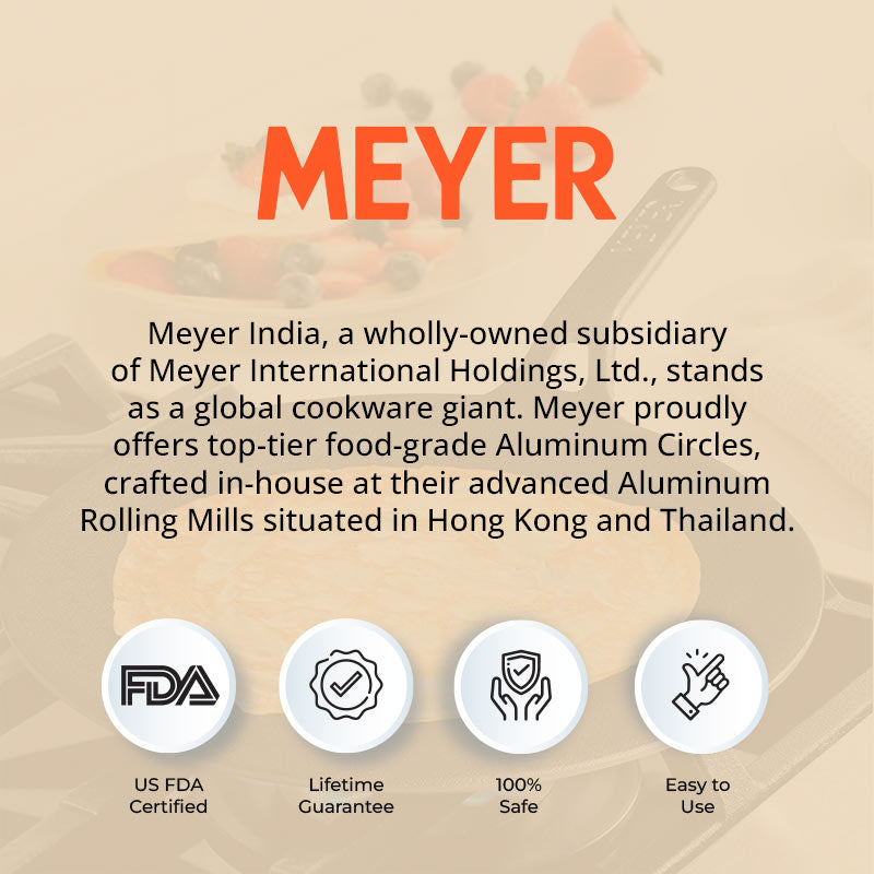 Meyer Anzen Ceramic Coated Cookware Frypan | Safe For All Cooktops | 1.6 ltr , 2.07 ltr , 2.61 ltr  , 3.45 ltr