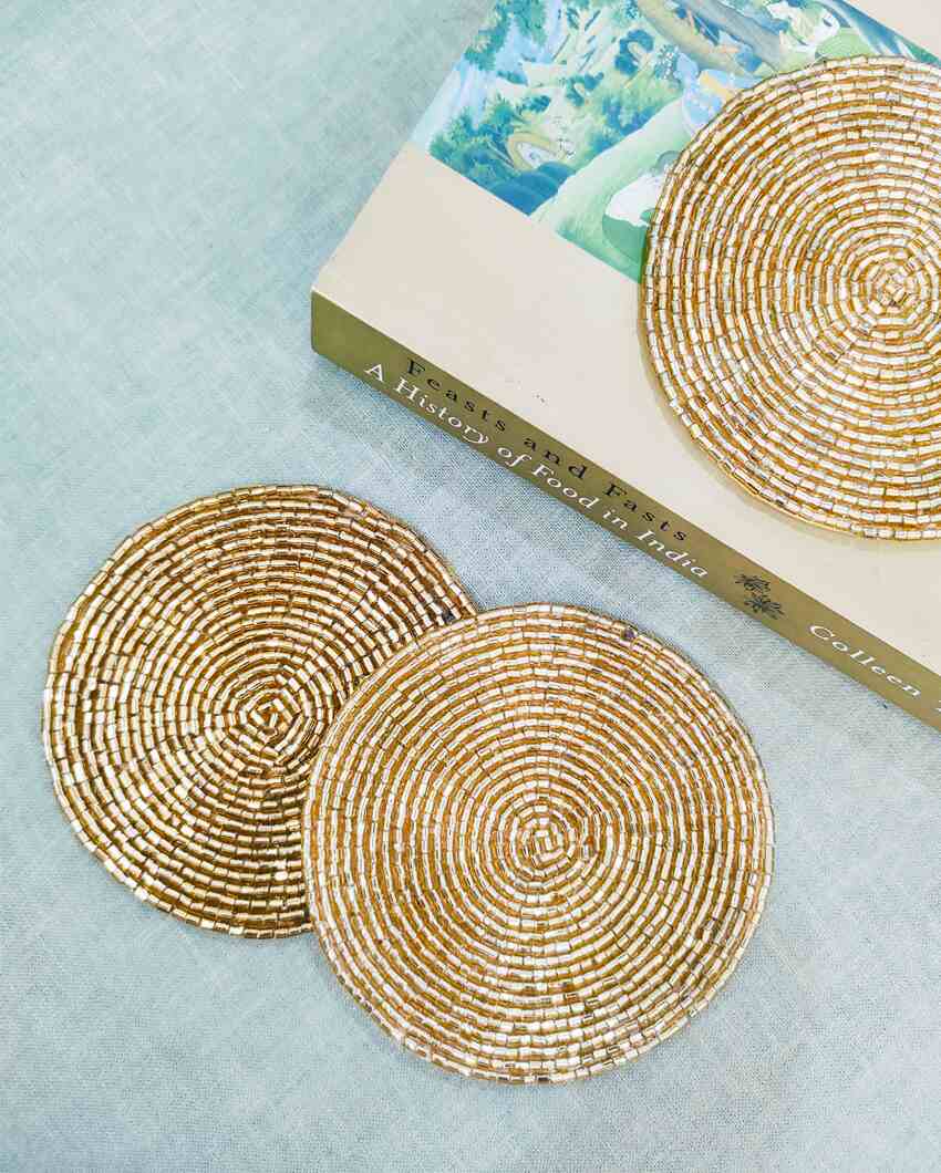 Luxury Midas Gold Accent Designer Coaster | Set of 3 | inches