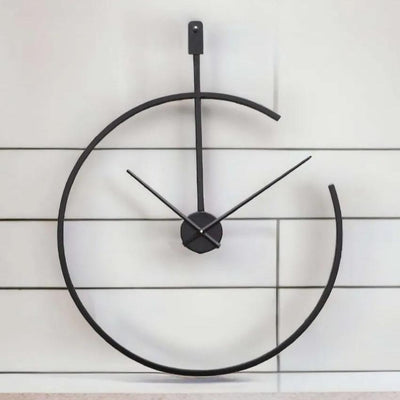 Modern Design Minimal Arc Black Metal Wall Clock