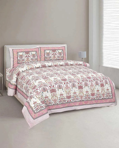 Nerine Sanganeri Cotton Flat Bedding Set | Double Size