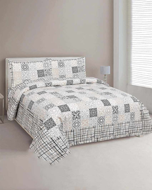 Printed Sanganeri Cotton Flat Bedding Set | Double Size