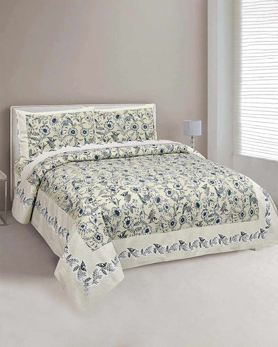 Posh Sanganeri Cotton Flat Bedding Set | Double Size