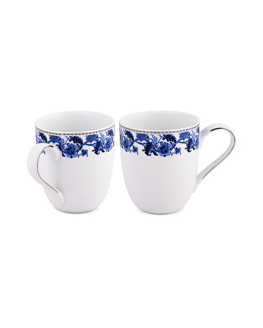 Floral Monsoon Porcelain Big Coffee Mugs | Set Of 2